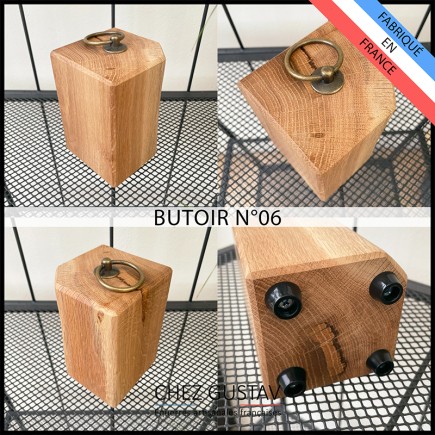Bloque porte en chêne massif, 15 cm (env. 1 kg)