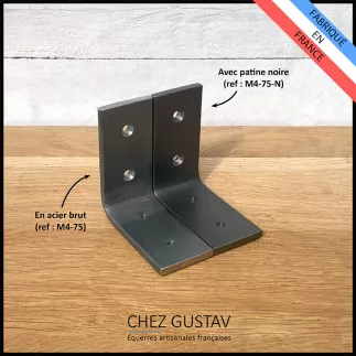Équerre en métal avec patine noire pour étagère. Plusieurs modèles.