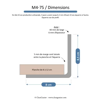 Équerre pour étagère de 7 à 12 cm. Plusieurs modèles et dimensions.