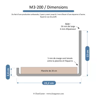 Équerre en acier avec patine noire. Pour étagères de 15, 20 ou 25 cm.