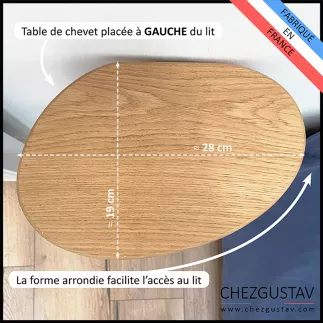 Table de chevet murale en chêne design et pratique. Livraison gratuite