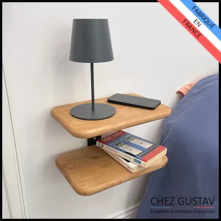 Table de nuit suspendue en chêne design et pratique. Livraison GRATUITE