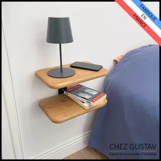 Table de nuit suspendue en chêne design et pratique. Livraison GRATUITE
