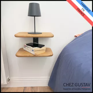 Table de nuit suspendue en chêne design et pratique. Livraison GRATUITE