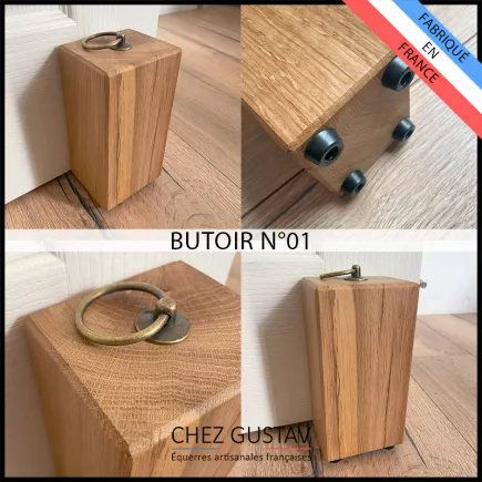 Bloque porte en chêne massif, 20 cm (env. 1,2 kg)