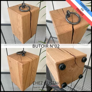 Cale porte pour porte lourde en chêne massif. Moderne et très design.