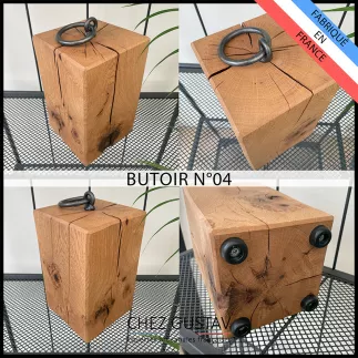 Cale porte pour porte lourde en chêne massif. Moderne et très design.