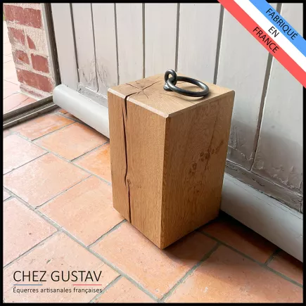 Cale porte pour porte lourde en chêne massif. Moderne et très design.