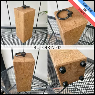 Très beau cale portes en chêne massif. Butoir de porte français.