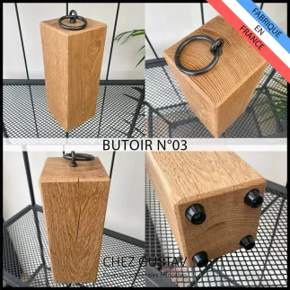 Très beau cale portes en chêne massif. Butoir de porte français.