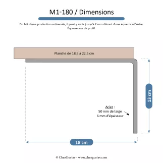 Équerre pour étagère de 18,5 à 22,5 cm de profondeur.