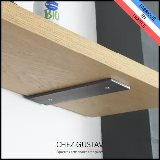 Équerre pour étagère murale de 18 à 23 cm (en acier brut)