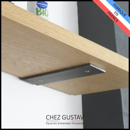 Équerre pour étagère murale de 18 à 23 cm (en acier brut)
