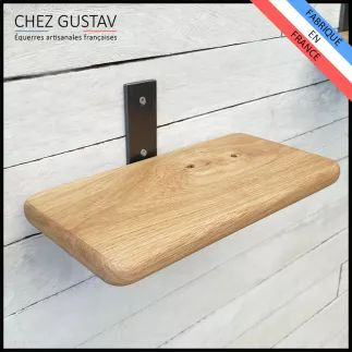 Étagères en chêne massif avec équerre en métal. Plusieurs dimensions.