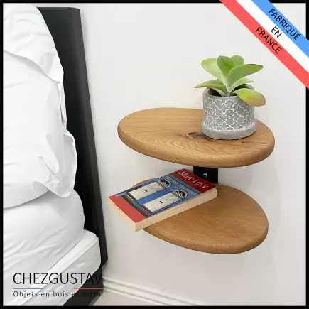 Table de chevet murale en chêne design et pratique. Livraison gratuite