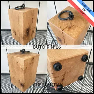 Cale porte pour porte lourde en chêne massif. Moderne et très design.
