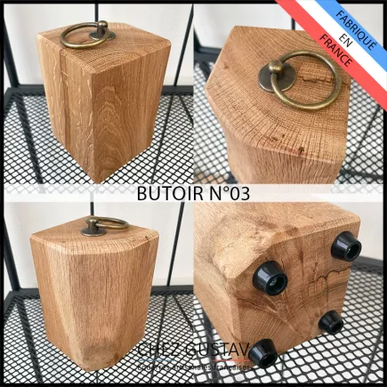 Bloque porte en chêne massif, 15 cm (env. 1 kg)