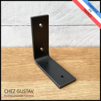 Équerre en métal avec patine noire pour étagère. Plusieurs modèles.