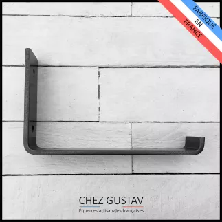 Équerre pour étagère murale avec patine noire (gris anthracite). Pour tablettes de 15, 20 ou 25 cm