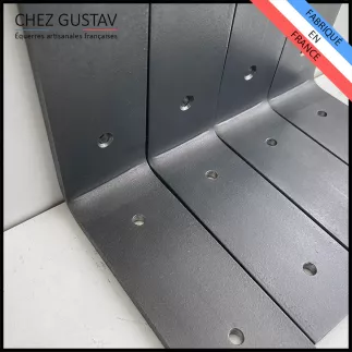 Lot de 4 équerres avec finition patine noire - Pour étagères de 13 à 18 cm - Fin de série / 2ème choix