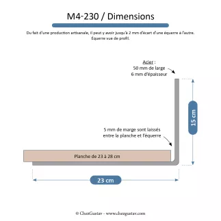 Lot de 3 équerres avec finition patine noire - Pour étagères de 23 à 28 cm - Fin de série / 2ème choix