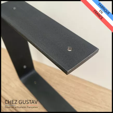 Équerre en U avec patine noire (gris anthracite)